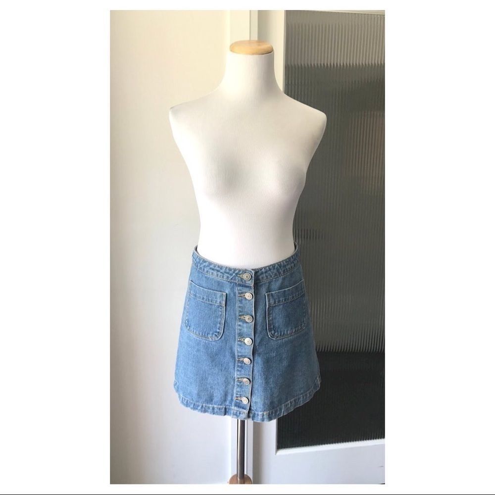 Brandy Melville button front jean skirt